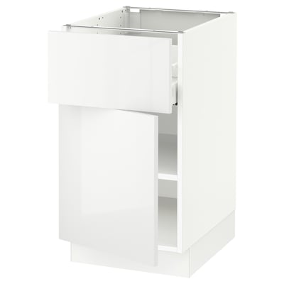 SEKTION / MAXIMERA Gabinete bajo 1 puerta 1 cajón, blanco/Ringhult blanco, 46x61x76 cm
