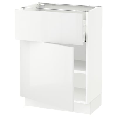 SEKTION / MAXIMERA Gabinete bajo 1 puerta 1 cajón, blanco/Ringhult blanco, 61x37x76 cm