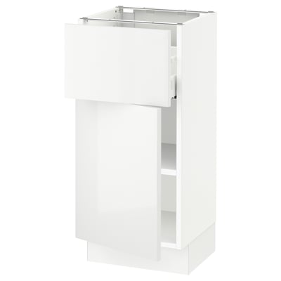 SEKTION / MAXIMERA Gabinete bajo 1 puerta 1 cajón, blanco/Ringhult blanco, 38x37x76 cm