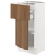 SEKTION / MAXIMERA Gabinete bajo 1 puerta 1 cajón, blanco/Tistorp Efecto nogal café, 38x37x76 cm