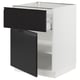 SEKTION / MAXIMERA Gabinete bajo 1 puerta 1 cajón, blanco/Upplöv Carbón mate, 61x61x76 cm