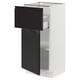 SEKTION / MAXIMERA Gabinete bajo 1 puerta 1 cajón, blanco/Upplöv Carbón mate, 38x37x76 cm
