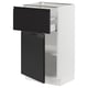 Opción: SEKTION / MAXIMERA Gabinete bajo 1 puerta 1 cajón, blanco/Upplöv Carbón mate, 46x37x76 cm