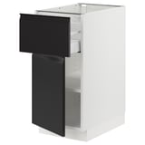 SEKTION / MAXIMERA Gabinete bajo 1 puerta 1 cajón, blanco/Upplöv Carbón mate, 38x61x76 cm