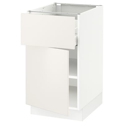 SEKTION / MAXIMERA Gabinete bajo 1 puerta 1 cajón, blanco/Veddinge blanco, 46x61x76 cm