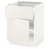 SEKTION / MAXIMERA Gabinete bajo 1 puerta 1 cajón, blanco/Veddinge blanco, 61x61x76 cm