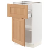 SEKTION / MAXIMERA Gabinete bajo 1 puerta 1 cajón, blanco/Vedhamn roble, 46x37x76 cm
