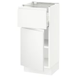 SEKTION / MAXIMERA Gabinete bajo 1 puerta 1 cajón, blanco/Voxtorp blanco mate, 38x37x76 cm