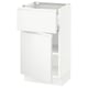 SEKTION / MAXIMERA Gabinete bajo 1 puerta 1 cajón, blanco/Voxtorp blanco mate, 46x37x76 cm