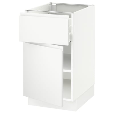 SEKTION / MAXIMERA Gabinete bajo 1 puerta 1 cajón, blanco/Voxtorp blanco mate, 46x61x76 cm
