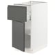 SEKTION / MAXIMERA Gabinete bajo 1 puerta 1 cajón, blanco/Voxtorp gris oscuro, 38x61x76 cm