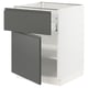 SEKTION / MAXIMERA Gabinete bajo 1 puerta 1 cajón, blanco/Voxtorp gris oscuro, 61x61x76 cm