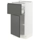 SEKTION / MAXIMERA Gabinete bajo 1 puerta 1 cajón, blanco/Voxtorp gris oscuro, 38x37x76 cm