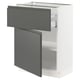SEKTION / MAXIMERA Gabinete bajo 1 puerta 1 cajón, blanco/Voxtorp gris oscuro, 61x37x76 cm