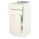 SEKTION / MAXIMERA Gabinete bajo 1 puerta 2 cajones, blanco/Bodbyn hueso, 38x61x76 cm