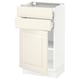 SEKTION / MAXIMERA Gabinete bajo 1 puerta 2 cajones, blanco/Bodbyn hueso, 46x37x76 cm