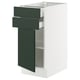 SEKTION / MAXIMERA Gabinete bajo 1 puerta 2 cajones, blanco/Havstorp Verde oscuro, 38x61x76 cm