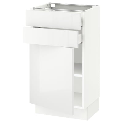 SEKTION / MAXIMERA Gabinete bajo 1 puerta 2 cajones, blanco/Ringhult blanco, 46x37x76 cm