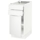SEKTION / MAXIMERA Gabinete bajo 1 puerta 2 cajones, blanco/Voxtorp blanco mate, 38x61x76 cm