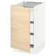 SEKTION / MAXIMERA Gabinete bajo 1 puerta 3 cajones, blanco/Askersund efecto fresno claro, 46x61x76 cm