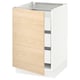 SEKTION / MAXIMERA Gabinete bajo 1 puerta 3 cajones, blanco/Askersund efecto fresno claro, 53x61x76 cm
