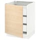 SEKTION / MAXIMERA Gabinete bajo 1 puerta 3 cajones, blanco/Askersund efecto fresno claro, 61x61x76 cm