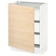 SEKTION / MAXIMERA Gabinete bajo 1 puerta 3 cajones, blanco/Askersund efecto fresno claro, 61x37x76 cm