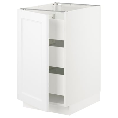 SEKTION / MAXIMERA Gabinete bajo 1 puerta 3 cajones, blanco/Axstad blanco mate, 46x61x76 cm