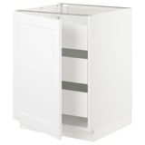 SEKTION / MAXIMERA Gabinete bajo 1 puerta 3 cajones, blanco/Axstad blanco mate, 61x61x76 cm