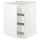 SEKTION / MAXIMERA Gabinete bajo 1 puerta 3 cajones, blanco/Axstad blanco mate, 61x61x76 cm