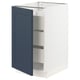 SEKTION / MAXIMERA Gabinete bajo 1 puerta 3 cajones, blanco Axstad/mate azul, 46x61x76 cm