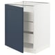 SEKTION / MAXIMERA Gabinete bajo 1 puerta 3 cajones, blanco Axstad/mate azul, 61x61x76 cm
