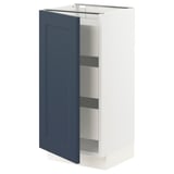 SEKTION / MAXIMERA Gabinete bajo 1 puerta 3 cajones, blanco Axstad/mate azul, 38x37x76 cm
