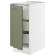 SEKTION / MAXIMERA Gabinete bajo 1 puerta 3 cajones, blanco/Axstad verde grisáceo, 38x61x76 cm