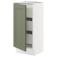 SEKTION / MAXIMERA Gabinete bajo 1 puerta 3 cajones, blanco/Axstad verde grisáceo, 38x37x76 cm