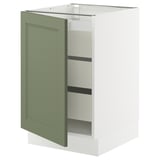 SEKTION / MAXIMERA Gabinete bajo 1 puerta 3 cajones, blanco/Axstad verde grisáceo, 53x61x76 cm