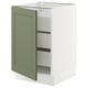SEKTION / MAXIMERA Gabinete bajo 1 puerta 3 cajones, blanco/Axstad verde grisáceo, 53x61x76 cm