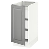 SEKTION / MAXIMERA Gabinete bajo 1 puerta 3 cajones, blanco/Bodbyn gris, 38x61x76 cm
