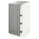 SEKTION / MAXIMERA Gabinete bajo 1 puerta 3 cajones, blanco/Bodbyn gris, 38x61x76 cm