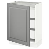 SEKTION / MAXIMERA Gabinete bajo 1 puerta 3 cajones, blanco/Bodbyn gris, 61x37x76 cm