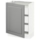 SEKTION / MAXIMERA Gabinete bajo 1 puerta 3 cajones, blanco/Bodbyn gris, 61x37x76 cm