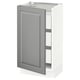 SEKTION / MAXIMERA Gabinete bajo 1 puerta 3 cajones, blanco/Bodbyn gris, 46x37x76 cm