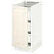 SEKTION / MAXIMERA Gabinete bajo 1 puerta 3 cajones, blanco/Bodbyn hueso, 38x61x76 cm