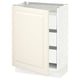 SEKTION / MAXIMERA Gabinete bajo 1 puerta 3 cajones, blanco/Bodbyn hueso, 61x37x76 cm