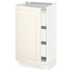 SEKTION / MAXIMERA Gabinete bajo 1 puerta 3 cajones, blanco/Bodbyn hueso, 46x37x76 cm