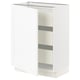 SEKTION / MAXIMERA Gabinete bajo 1 puerta 3 cajones, blanco Enköping/blanco efecto madera, 61x37x76 cm