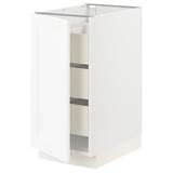 SEKTION / MAXIMERA Gabinete bajo 1 puerta 3 cajones, blanco Enköping/blanco efecto madera, 38x61x76 cm