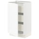SEKTION / MAXIMERA Gabinete bajo 1 puerta 3 cajones, blanco Enköping/blanco efecto madera, 46x37x76 cm