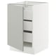 SEKTION / MAXIMERA Gabinete bajo 1 puerta 3 cajones, blanco/Havstorp gris claro, 53x61x76 cm