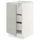 SEKTION / MAXIMERA Gabinete bajo 1 puerta 3 cajones, blanco/Havstorp gris claro, 46x61x76 cm